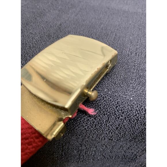 Vintage Ohio State Adjustable Red/White Belt Solid Brass Buckle 41 Inches Long - Picture 4 of 7